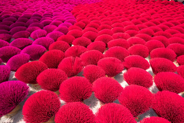 Incense sticks drying outdoor in north of Vietnam