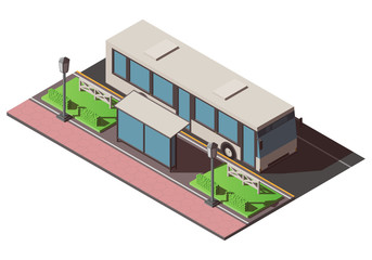 Isometric bus stop