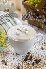 Fototapeta na wymiar Glace coffee with marshmallows