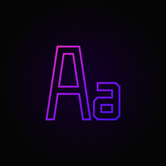 Font vector colored outline icon on dark background