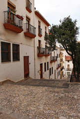 Typical white village street in Spain