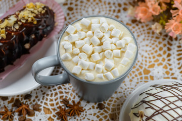 Fototapeta na wymiar Cocoa with marshmallow