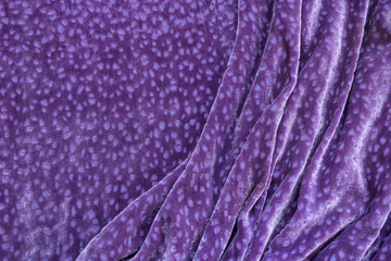 Vintage fabric Panne.  Wavy folds of velvet texture. Color of the year 2018, Panton, ultra violet