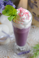 Cold sweet milkshake