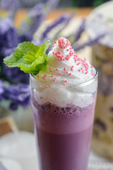 Cold sweet milkshake