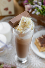 Cold sweet milkshake