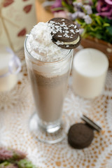 Cold sweet milkshake