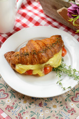 Croissant with Bacon and cheese