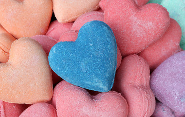 Obraz premium Handmade natural soaps body care wellness blue heart