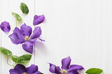 background with purple clematis