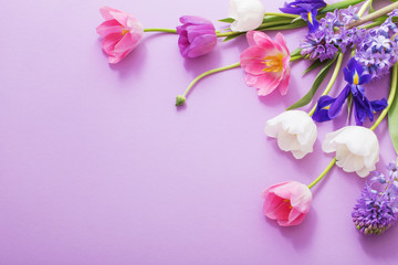 beautiful flowers on paper background