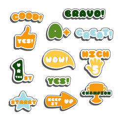 Vector Achievement school Labels set.