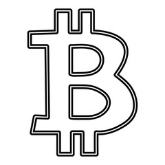 BITCOIN SYMBOL ISOLATED ON WHITE BACKGROUND VECTOR