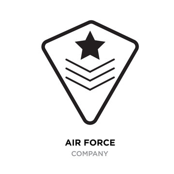 air force logo images, linear Military emblem icon image with stars, vector illustration design