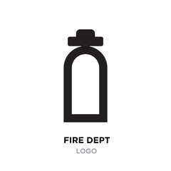 fire dept logo, linear Illustration isolated on white background