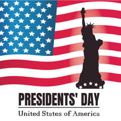 Presidents day background. Statue of Liberty 