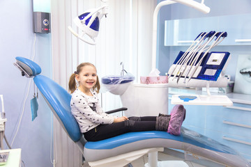 little girl at the dentist