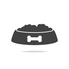Dog food in bowl icon vector isolated