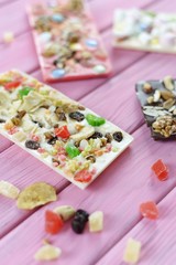 
chocolate with dried fruits