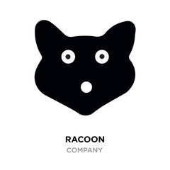 Raccoons head logo for sport club or team. Animal mascot logotype. Template. Vector illustration.