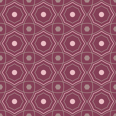 Seamless pattern with geometric elements. Dark red background