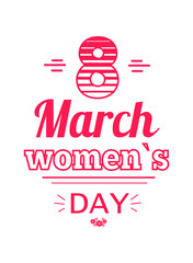 Womens Day Eight March Inscription, Greeting Card
