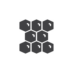 Obraz premium Honeycomb vector icon. filled flat sign for mobile concept and web design. Beekeeping simple solid icon. Apiculture symbol, logo illustration. Pixel perfect vector graphics