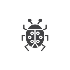 Ladybug vector icon. filled flat sign for mobile concept and web design. Ladybird bug simple solid icon. Symbol, logo illustration. Pixel perfect vector graphics