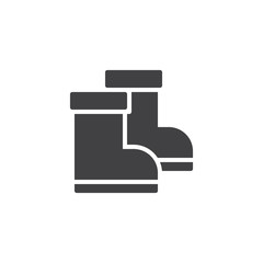 Rubber boots vector icon. filled flat sign for mobile concept and web design. Safety shoes simple solid icon. Symbol, logo illustration. Pixel perfect vector graphics