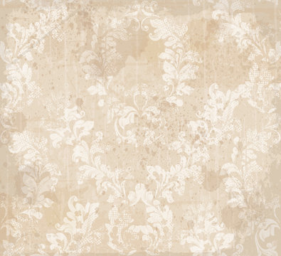 Damask Ornament Pattern Texture Vector. Royal Fabric Background. Luxury Decors Textile