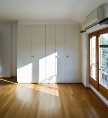 Wardrobe in a frontal view, copy space