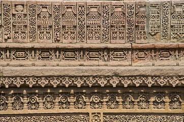 Carving details of the inner wall of Adalaj Ni Vav (Stepwell), or Rudabai Stepwell