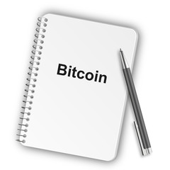 Notizblock Hochformat 05 - Bitcoin Schrift