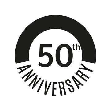 50th anniversary icon. 50 years celebrating or birthday logo. Vector illustration.