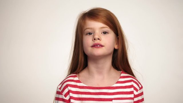Little girl in stripes