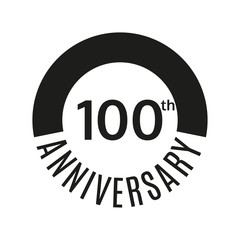 100th anniversary icon. 100 years celebrating or birthday logo. Vector illustration.