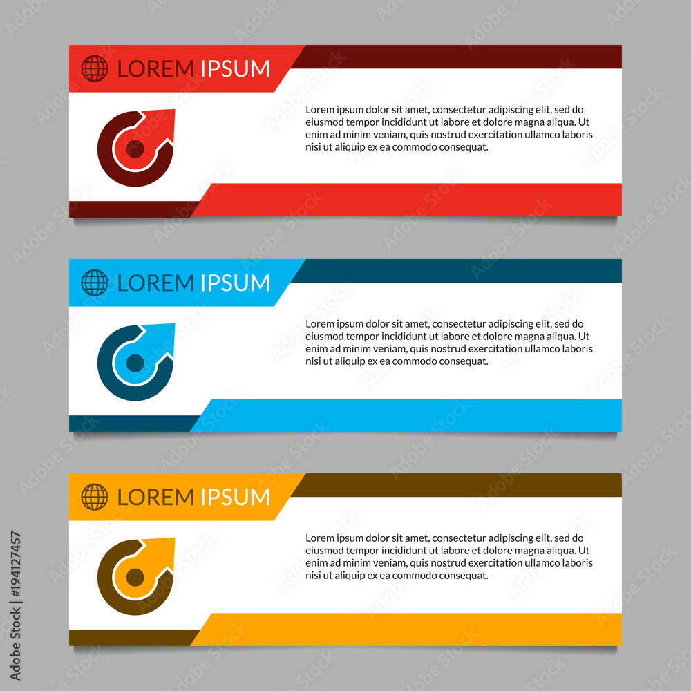 Poster banner design template set. modern horizontal business background layout or header. vector illustrat