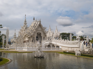 View of Wat Rong Khun (White Temple), Thailand, Chiang Rai