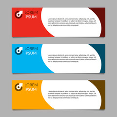 Banner design template set. Modern horizontal business background layout or header. Vector illustration.