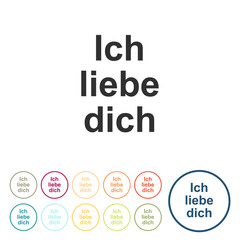 Runde Schaltflächen - Ich liebe dich