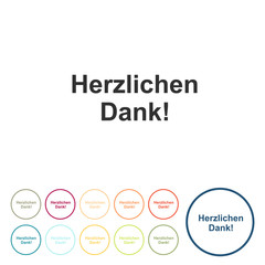 Runde Schaltflächen - Herzlichen Dank