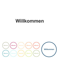 Runde Schaltflächen - Willkommen