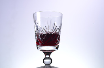 Red wine Glass with wine