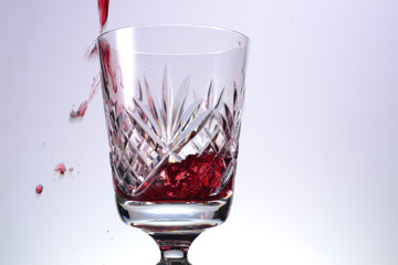 Red wine Glass with wine