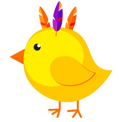 Cartoon chicken chick icon poster.