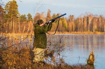 Fototapeta premium Duck hunting in late autumn