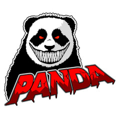 Panda logo on a isolated white background. Vector illustration.