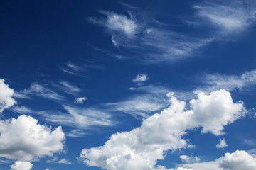 stratocumulus clouds and the dark blue sky