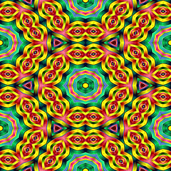 Abstrakt fraktal hexagonal Illustration bunt