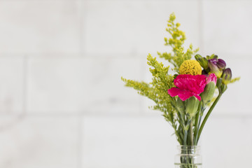Beautiful bouquet of bright springtime flowers